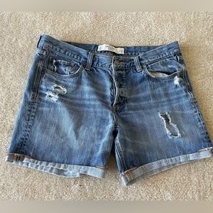 Abercrombie & Fitch denim Jean shorts. Button-fly distressed.Women size …